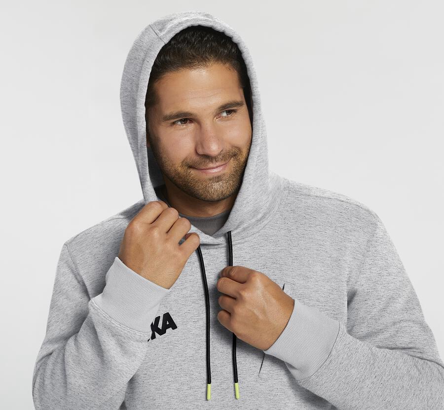 Hoka One One Mens Hoodie - Performance - Grey - LMIZ21586